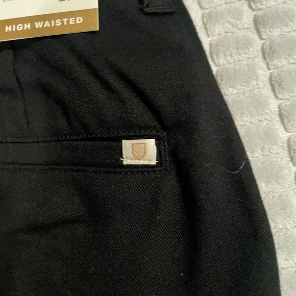 Brixton Victory Tuxedo Pants Women’s 25 W 27 L Black With Leopard Side Stripe - Picture 7 of 11